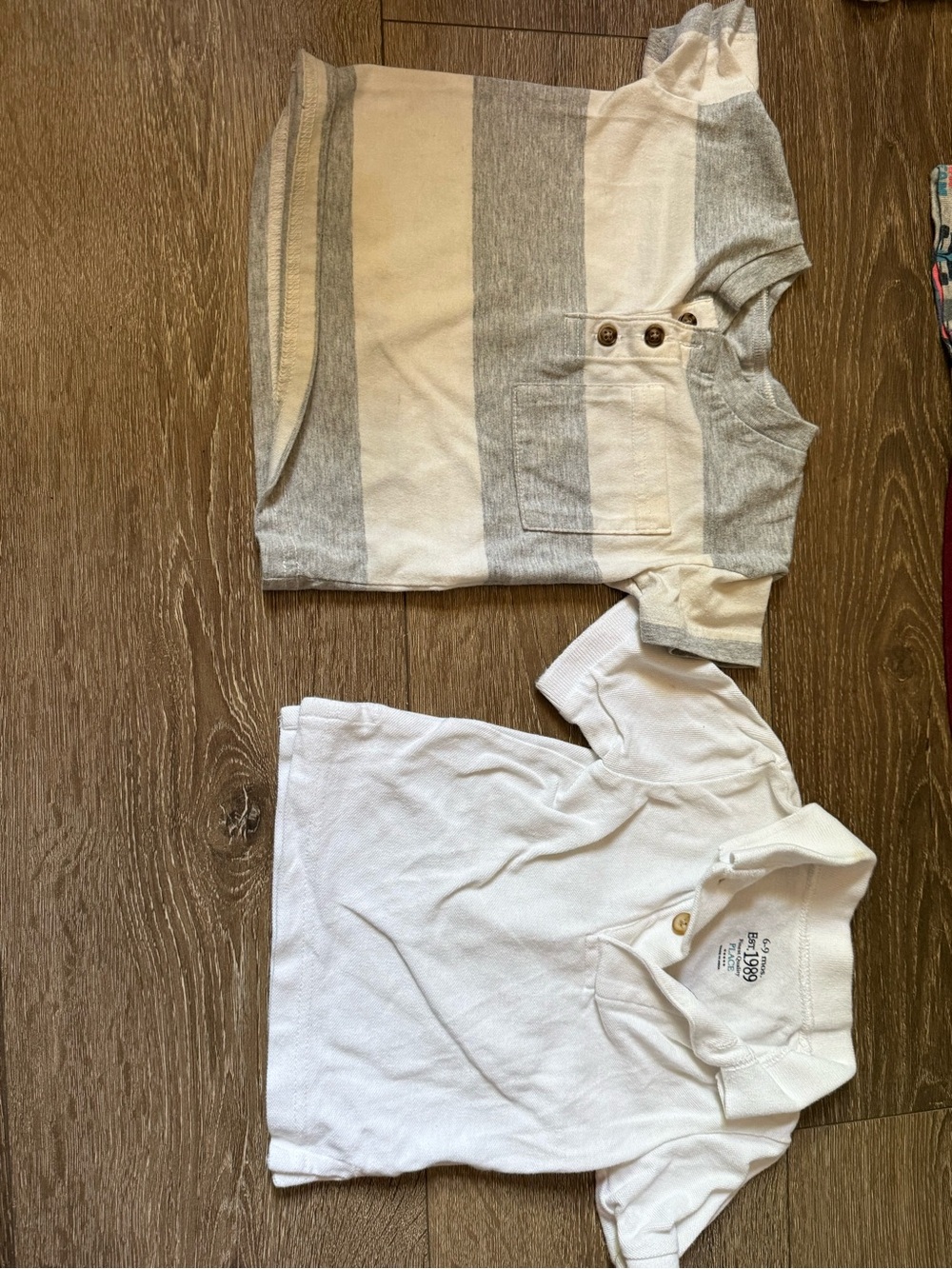 Carter's Boys Short-Sleeve Polo & Striped Henley Set - White & Light Gray